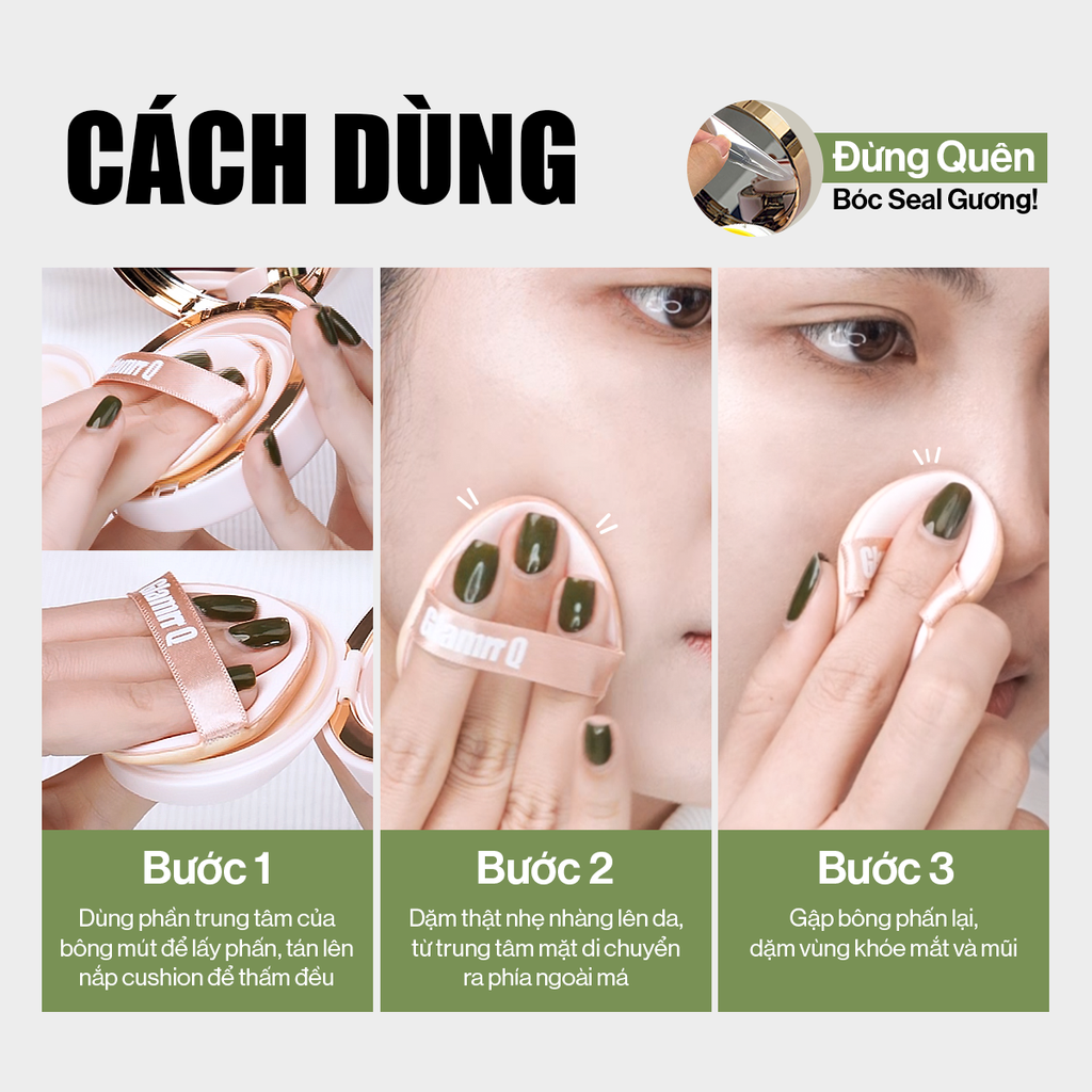 Phấn Nước Glamrr Q Long Wear DD Cushion SPF50+/PA+++ (1 lõi x 13g)