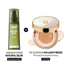 Combo Glamrr Q Cushion & Xịt Khóa Nền Cố Định Glamrr Q Vegan Super Stay Makeup Fixer