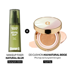 Combo Glamrr Q Cushion & Xịt Khóa Nền Cố Định Glamrr Q Vegan Super Stay Makeup Fixer