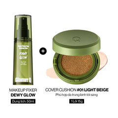 Combo Glamrr Q Cushion & Xịt Khóa Nền Cố Định Glamrr Q Vegan Super Stay Makeup Fixer