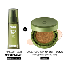 Combo Glamrr Q Cushion & Xịt Khóa Nền Cố Định Glamrr Q Vegan Super Stay Makeup Fixer