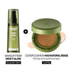 Combo Glamrr Q Cushion & Xịt Khóa Nền Cố Định Glamrr Q Vegan Super Stay Makeup Fixer