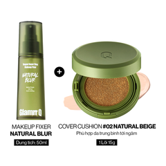Combo Glamrr Q Cushion & Xịt Khóa Nền Cố Định Glamrr Q Vegan Super Stay Makeup Fixer