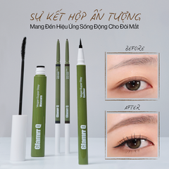Bộ 3 Trang Điểm Mắt Glamrr Q Chống Nước Thuần Chay (Mascara, Eyeliner, Eye Brow)