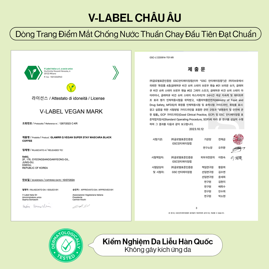 Bộ 3 Trang Điểm Mắt Glamrr Q Chống Nước Thuần Chay (Mascara, Eyeliner, Eye Brow)