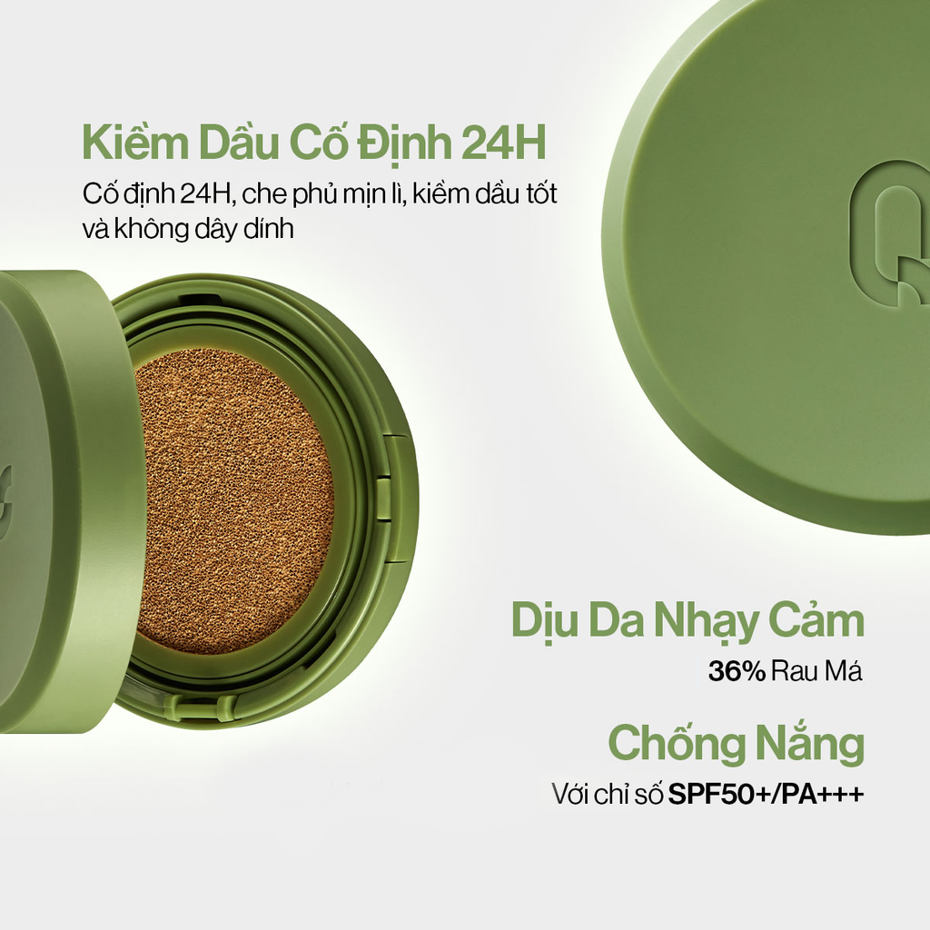 Phấn Nước Che Phủ Glamrr Q Vegan Super Cover Cushion SPF50+/PA+++ (1 lõi x 15g)