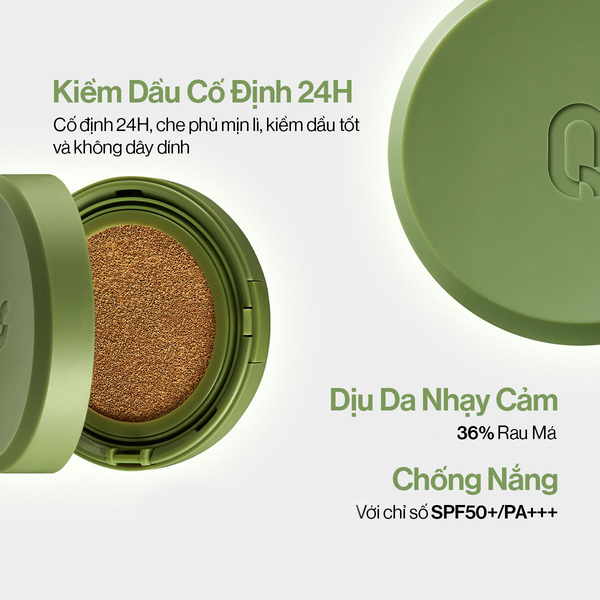 Phấn Nước Che Phủ Glamrr Q Vegan Super Cover Cushion SPF50 /PA (1 lõi x 15g)