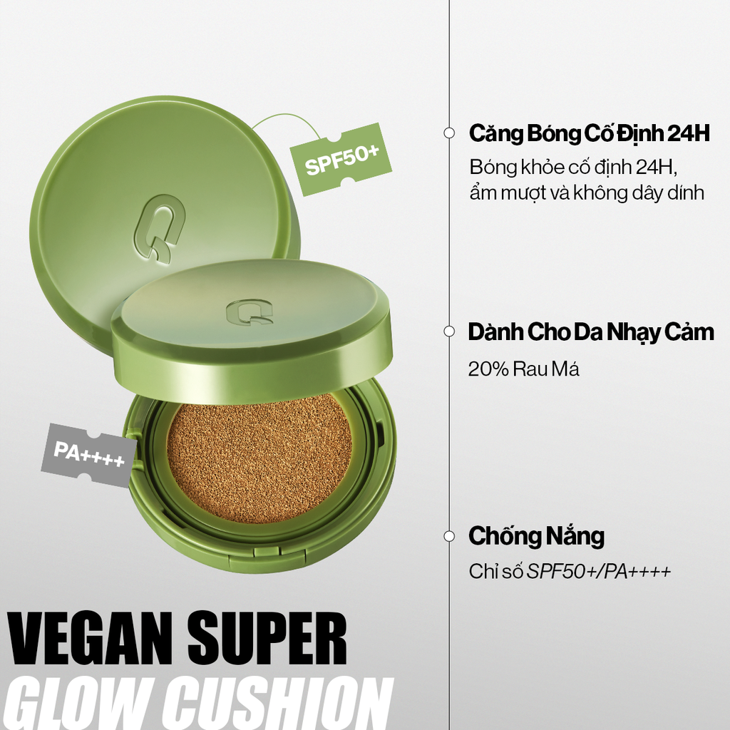 Combo Glamrr Q Cushion & Xịt Khóa Nền Cố Định Glamrr Q Vegan Super Stay Makeup Fixer