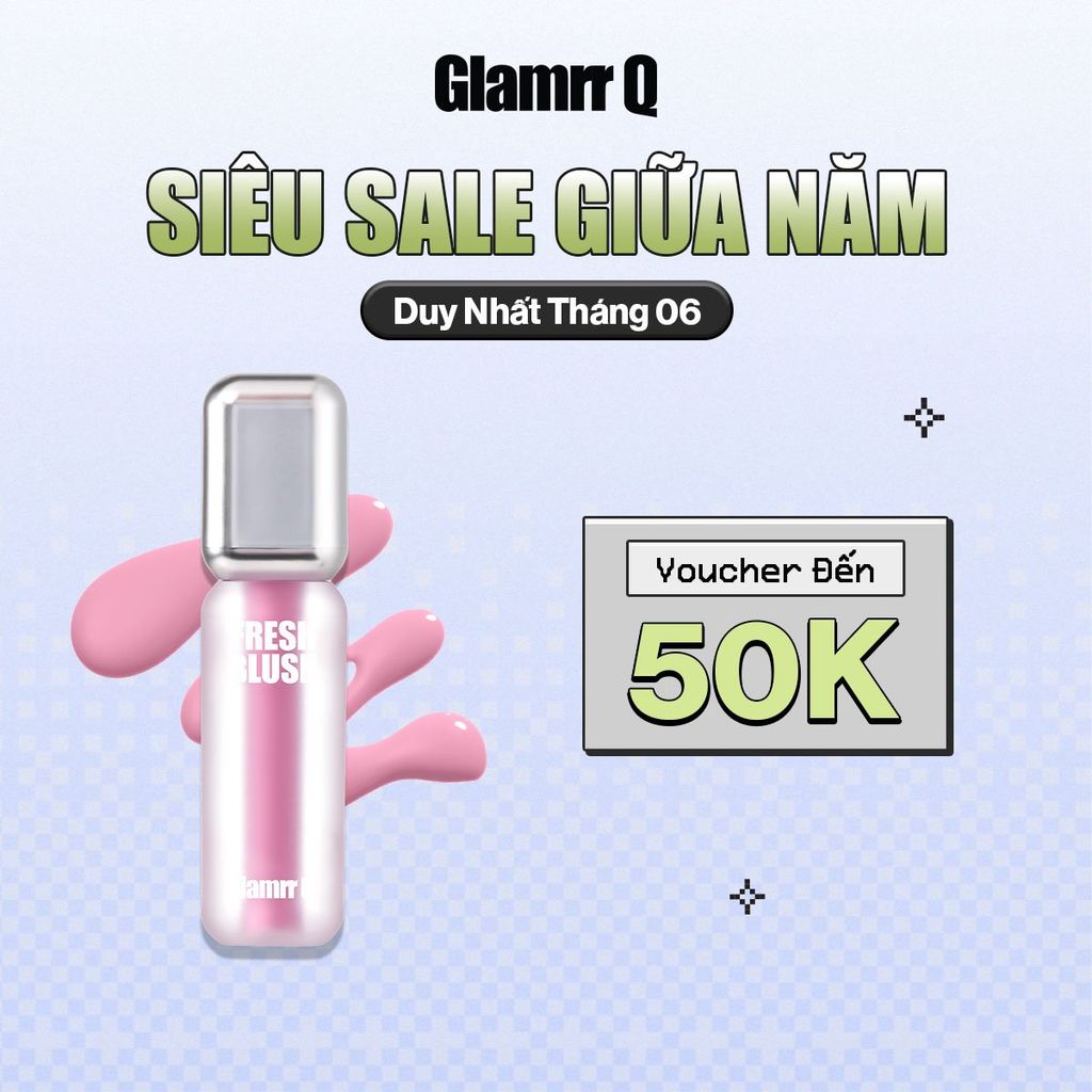 Má Hồng Kem Căng Bóng Glamrr Q Glow Lasting Fresh Blush (3.8g)