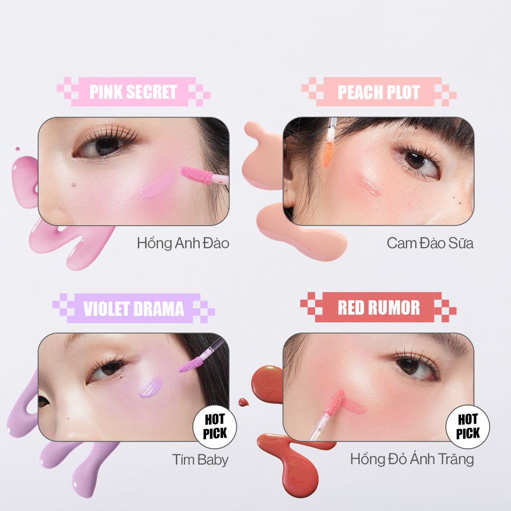 Má Hồng Kem Căng Bóng Glamrr Q Glow Lasting Fresh Blush (3.8g)