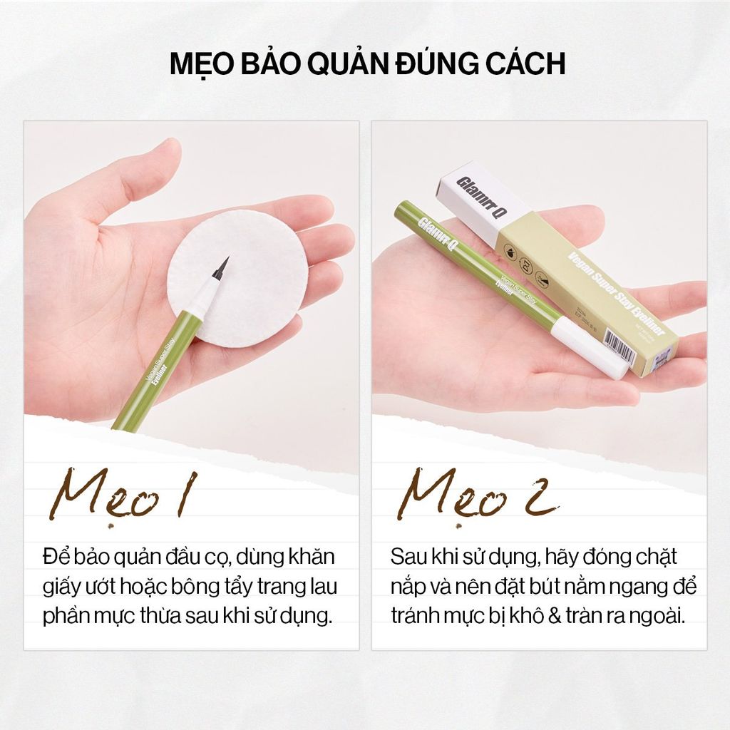 Kẻ Mắt Glamrr Q Chống Nước Thuần Chay Vegan Super Stay Eyeliner (0.6g)