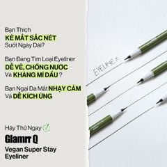 Kẻ Mắt Glamrr Q Chống Nước Thuần Chay Vegan Super Stay Eyeliner (0.6g)