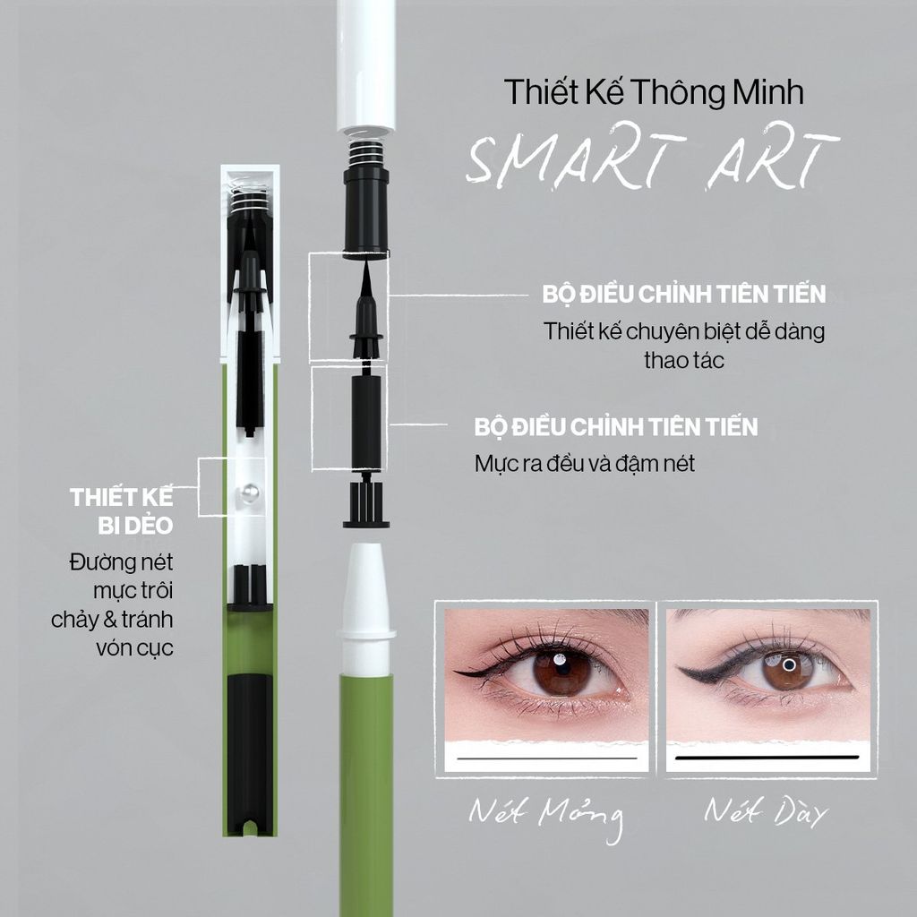 Kẻ Mắt Glamrr Q Chống Nước Thuần Chay Vegan Super Stay Eyeliner (0.6g)