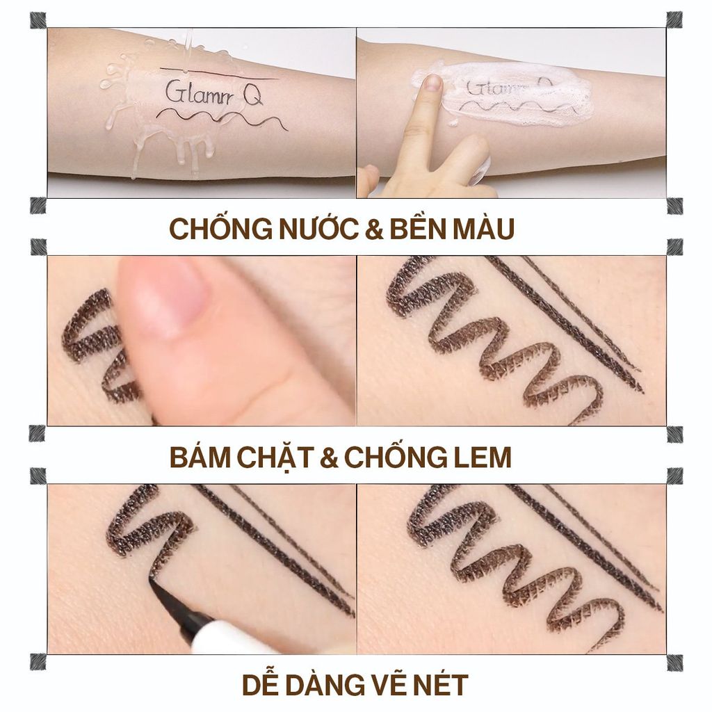 Kẻ Mắt Glamrr Q Chống Nước Thuần Chay Vegan Super Stay Eyeliner (0.6g)