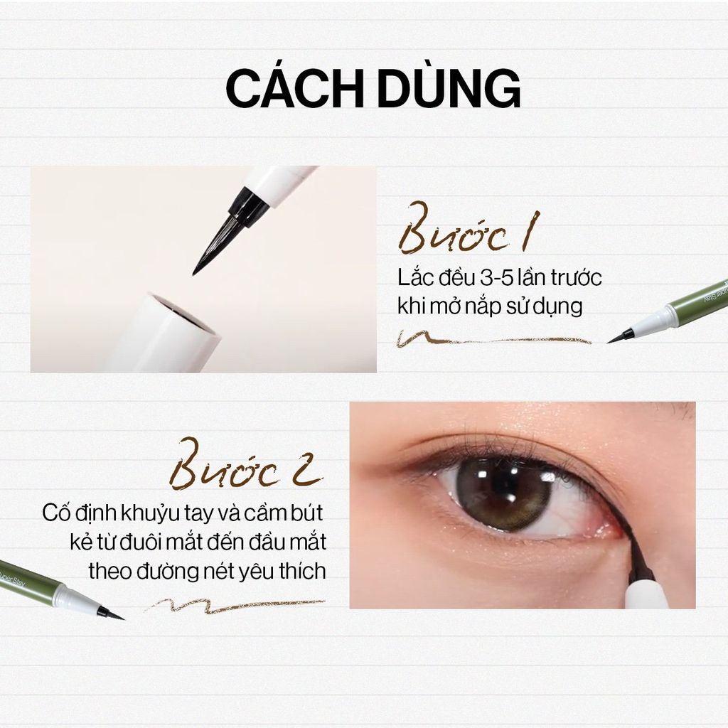 Kẻ Mắt Glamrr Q Chống Nước Thuần Chay Vegan Super Stay Eyeliner (0.6g)