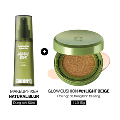 Combo Glamrr Q Cushion & Xịt Khóa Nền Cố Định Glamrr Q Vegan Super Stay Makeup Fixer