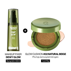 Combo Glamrr Q Cushion & Xịt Khóa Nền Cố Định Glamrr Q Vegan Super Stay Makeup Fixer
