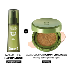 Combo Glamrr Q Cushion & Xịt Khóa Nền Cố Định Glamrr Q Vegan Super Stay Makeup Fixer
