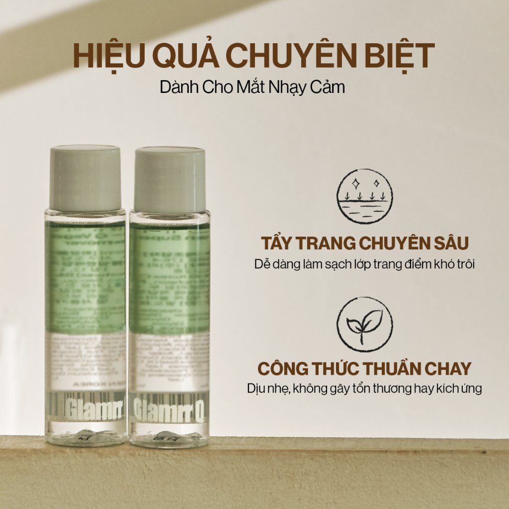 Tẩy Trang Mắt Chuyên Dụng Thuần Chay Glamrr Q Vegan Super Eye Remover (35ml)
