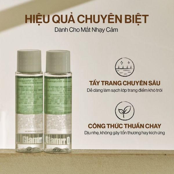 Tẩy Trang Mắt Chuyên Dụng Thuần Chay Glamrr Q Vegan Super Eye Remover (35ml)