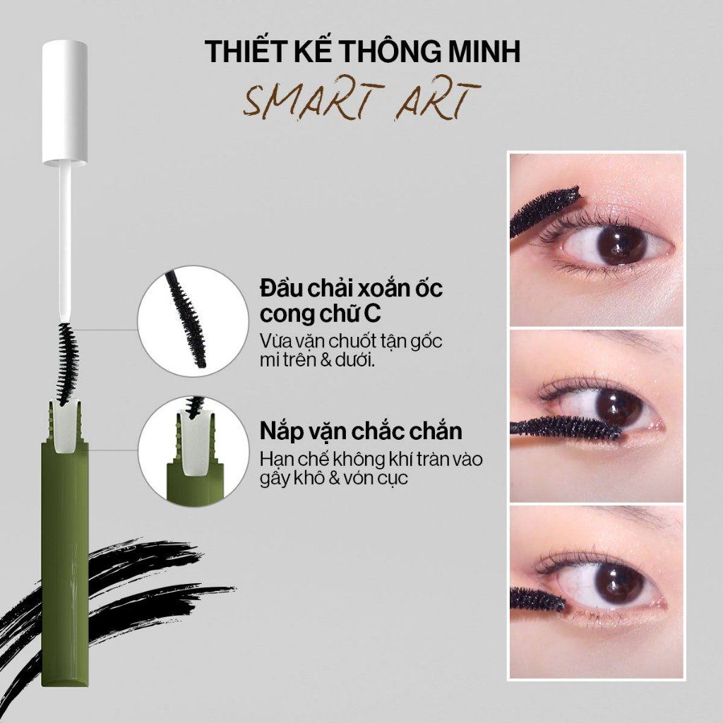Bộ 3 Trang Điểm Mắt Glamrr Q Chống Nước Thuần Chay (Mascara, Eyeliner, Eye Brow)