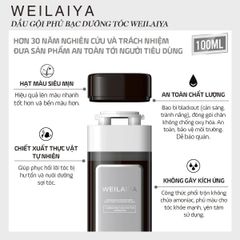 Dầu Gội Phủ Bạc Dưỡng Tóc Weilaiya - màu Nâu Đậm (gồm lõi màu 100ml & phụ kiện)