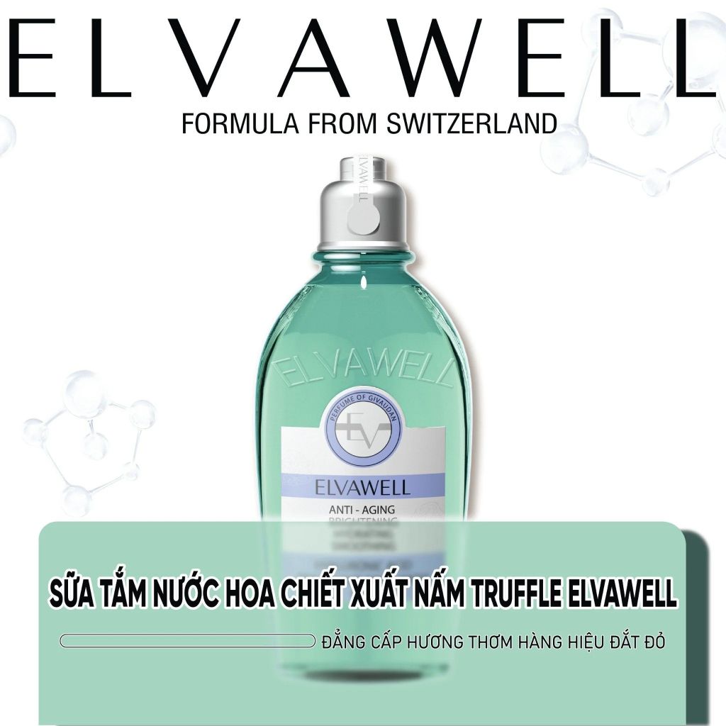 Sữa Tắm Nước Hoa Cấp Ẩm Elvawell Chai 250ml - Hyaluronic Acid Elvawell Baby Blue