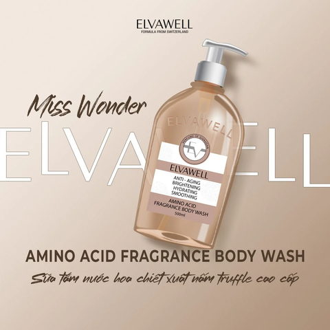 Sữa Tắm Nước Hoa Nuôi Dưỡng Cấp Ẩm Elvawell Chai 500ml - Amino Acid Elvawell - Miss Wonder