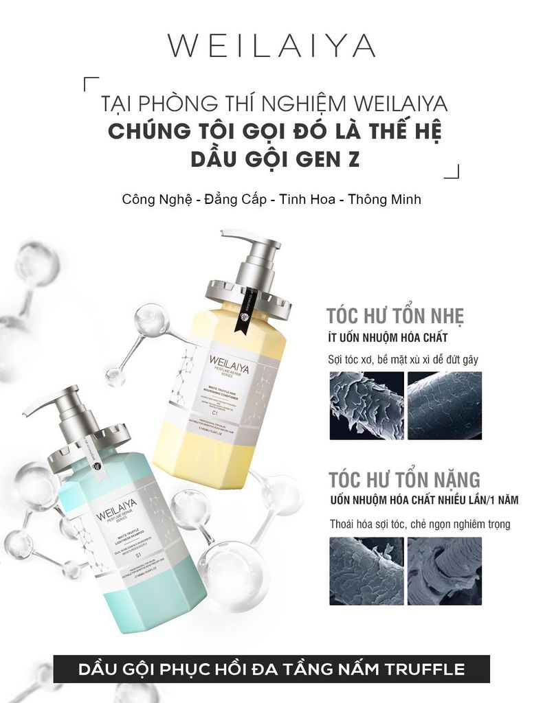 Dầu Gội Phục Hồi Đa Tầng Nấm Truffle Weilaiya White Truffle Lightness Shampoo 450ml