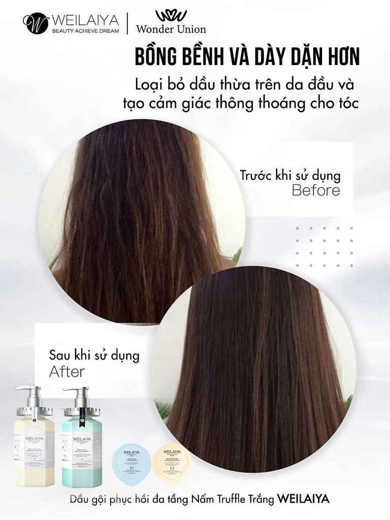 Mini Gội-Xả Phục Hồi Đa Tầng Nấm Truffle Weilaiya 14g