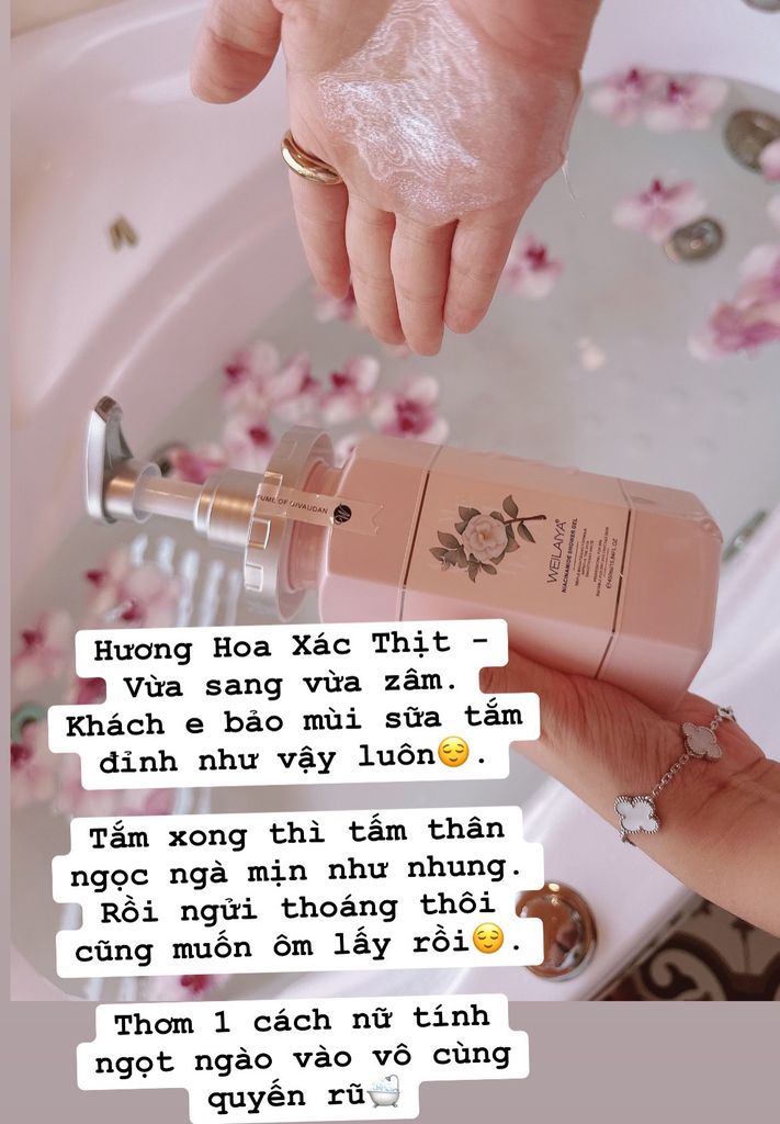 Sữa Tắm Trắng Da Hương Hoa Trà Camellia Weilaiya Chai 450ml