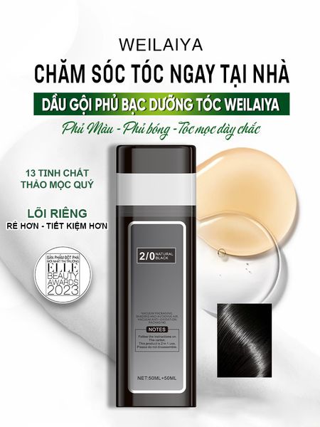 Lõi Màu 100ml Dầu Gội Phủ Bạc Dưỡng Tóc Weilaiya - màu Đen Tự Nhiên (không bao gồm phụ kiện)