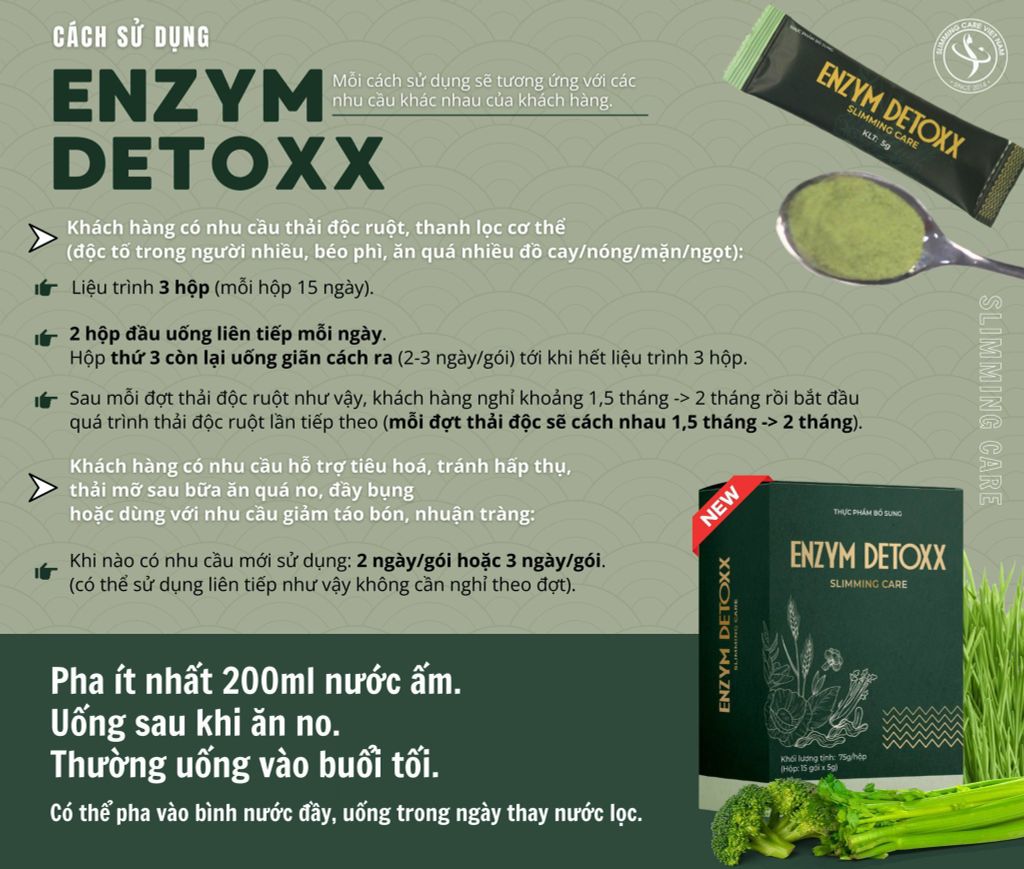 Enzym Detox Slimming Care Hộp 15 Gói