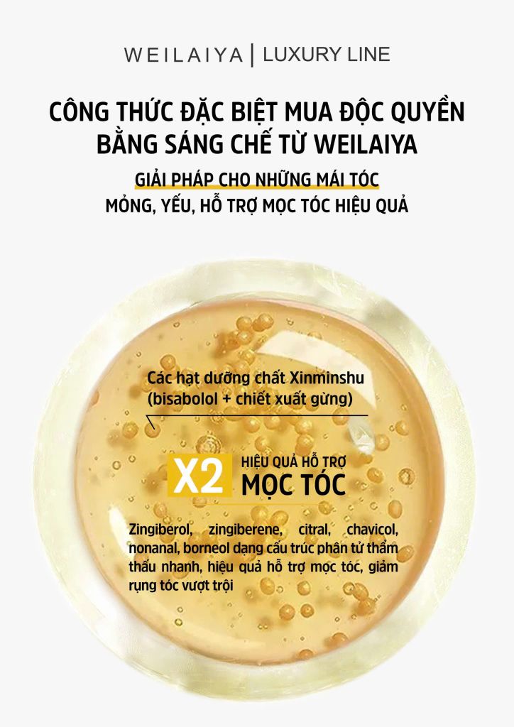 Dầu Gội Weilaiya Luxury Zingiber Detox Shampoo Chai 420ml