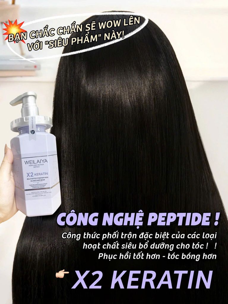 Hấp Đa Tầng Phục Hồi Liên Kết Tóc Weilaiya X2 Keratin Chai 450ml