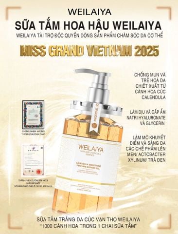 Sữa Tắm Trắng Da Cánh Hoa Cúc Vạn Thọ Weilaiya Chai 450ml