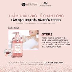 Sữa Tắm Trắng Da Cánh Hoa Hồng Damask Weilaiya Chai 450ml