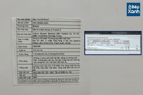 Máy Rửa Chén Độc Lập Series 6 Bosch SMS63L02EA/ Nhập Khẩu Thổ Nhĩ Kỳ