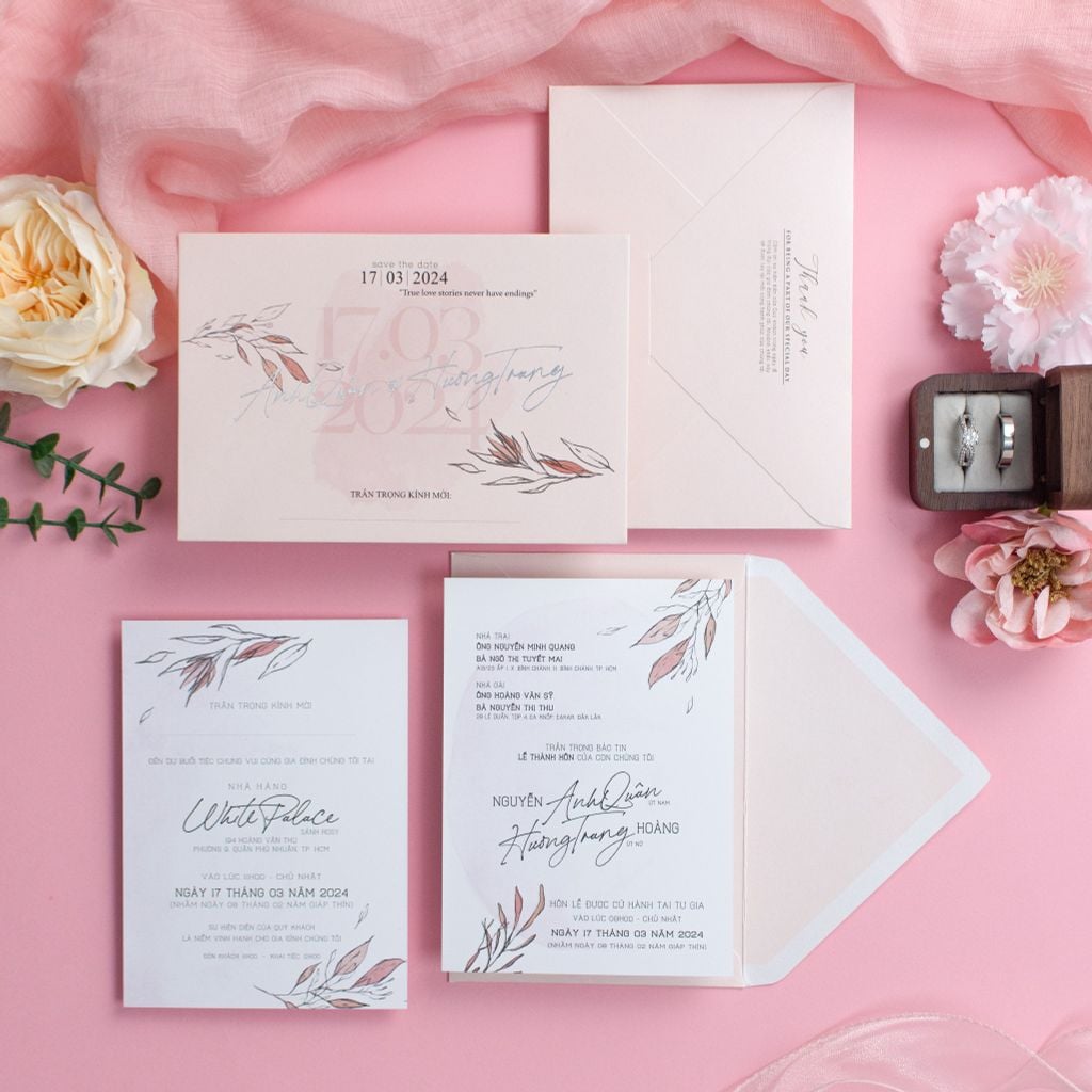 Thiệp Cưới Nhành Lá Xuân Thì - TL-C031
