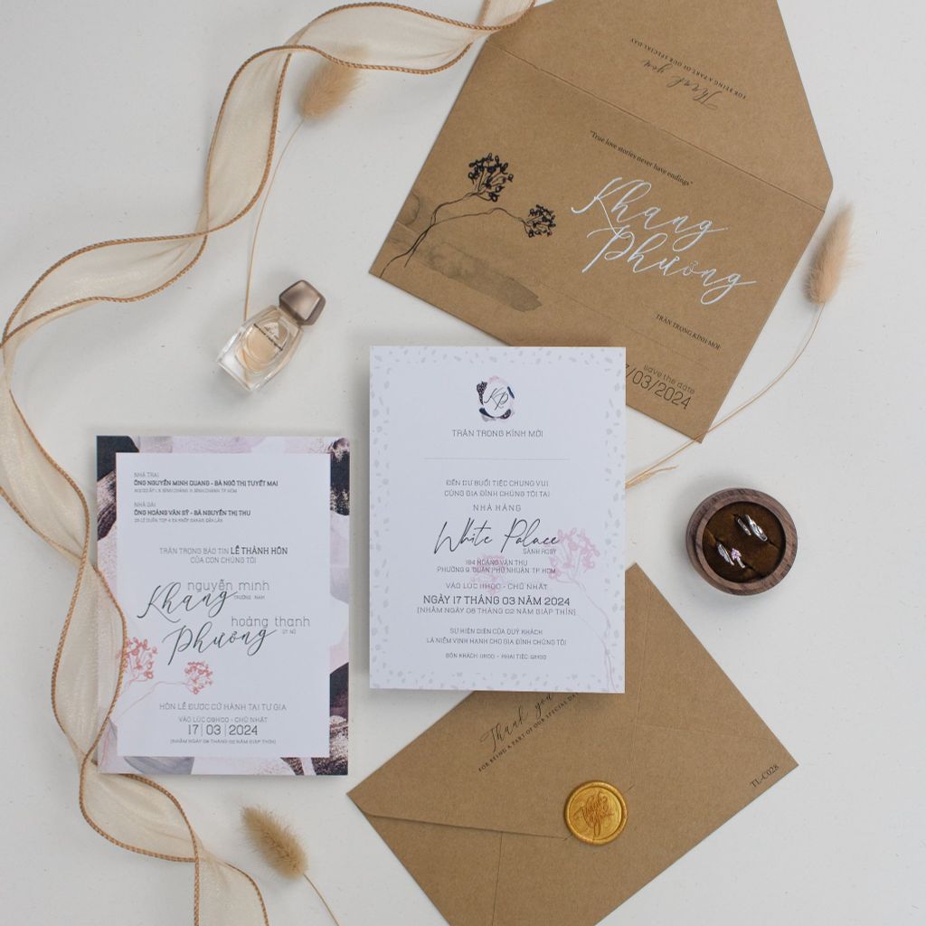 Thiệp Cưới Nhành Hoa Ký Ức - TL-C028