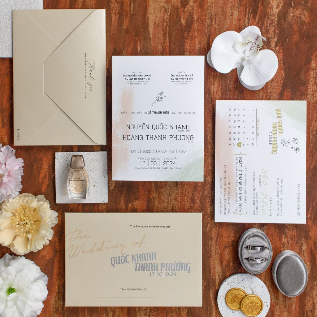 Thiệp Cưới Minimalist Đánh Thức Cảm Xúc Từ Sự Tối Giản - TL-C036
