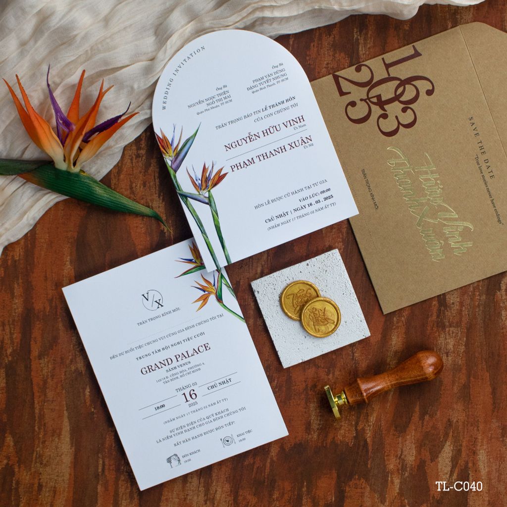 Thiệp Cưới Thiên Điểu Kraft Vũ Điệu Tình Yêu Tự Do - TL-C040