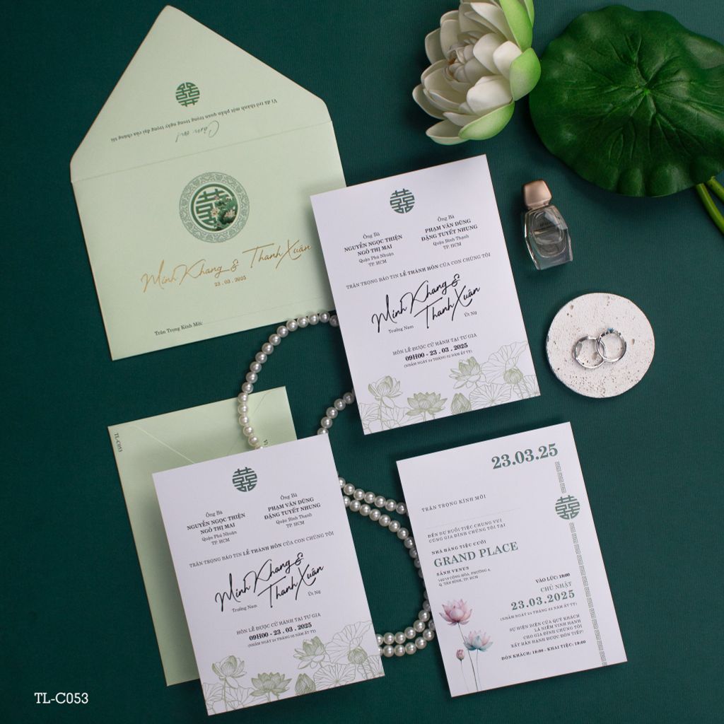 Thiệp cưới Lotus Sage Sắc Sen Thanh Tao Cho Ngày Chung Đôi - TL-C053