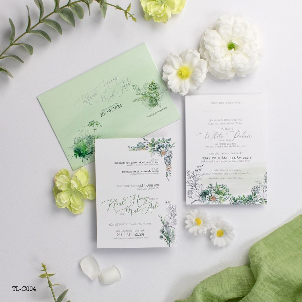 Thiệp Cưới Sage Garden Vườn Hoa Đồng Nội Thanh Khiết - TL-C004