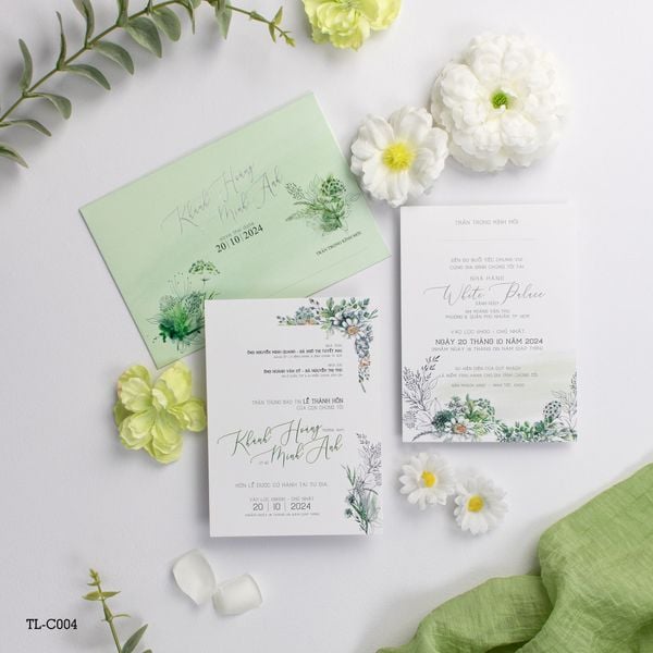 Thiệp Cưới Sage Garden Vườn Hoa Đồng Nội Thanh Khiết - TL-C004