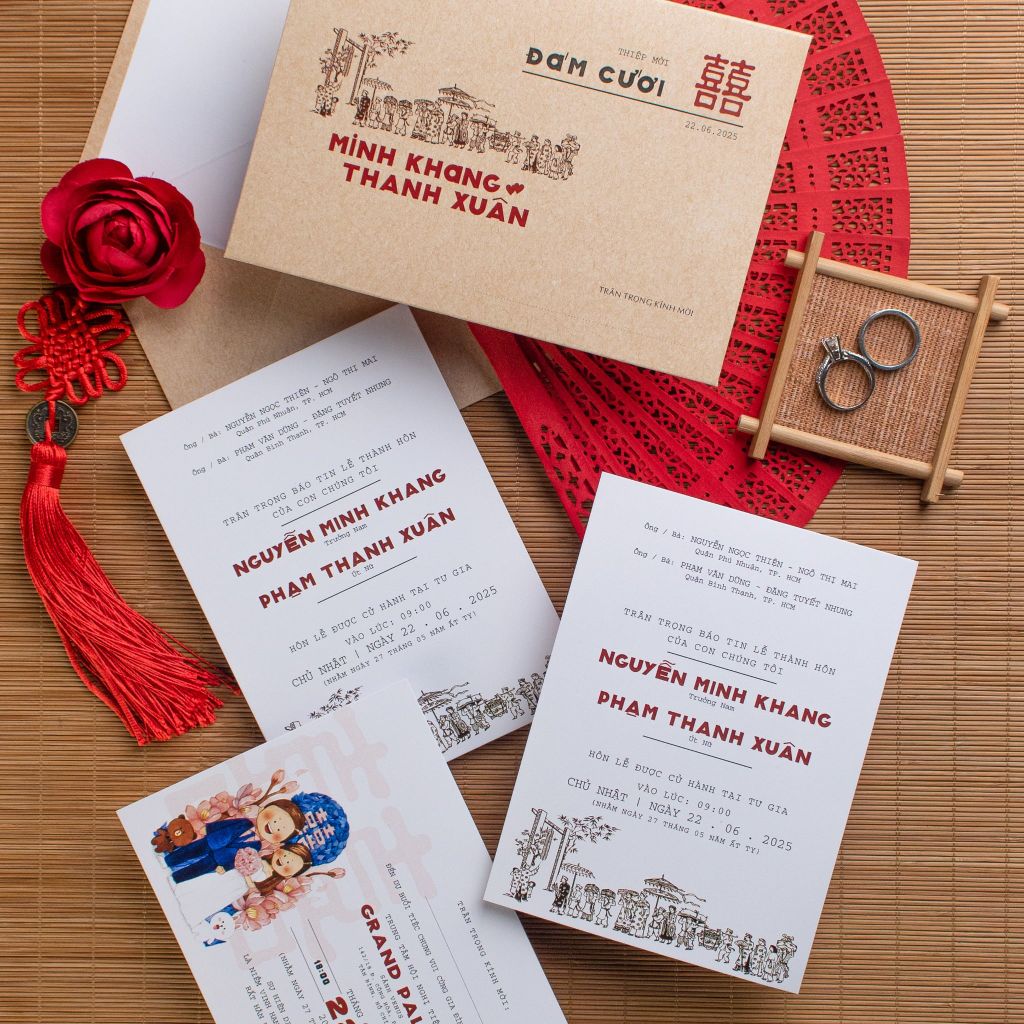 Thiệp Cưới Kraft Hồi Ức Xưa Chạm Vào Cảm Xúc Hoài Cổ - BN-A012