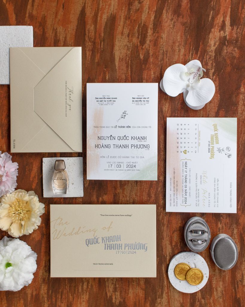 Thiệp Cưới Minimalist Đánh Thức Cảm Xúc Từ Sự Tối Giản - TL-C036