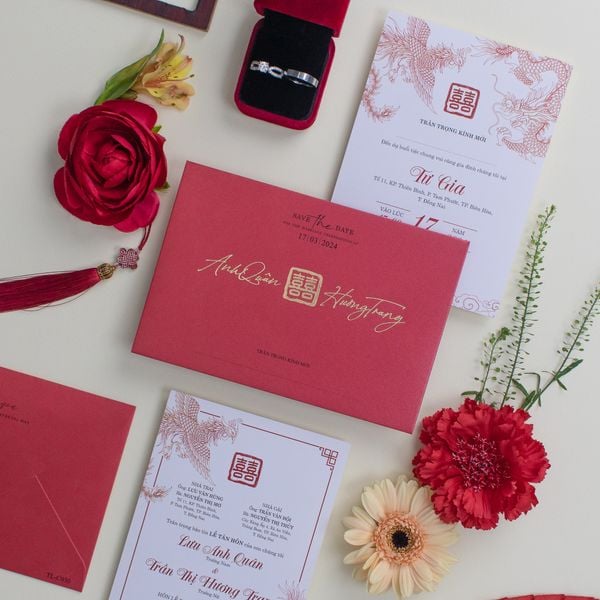 Thiệp Cưới Long Phụng Giao Thoa - TL-C030