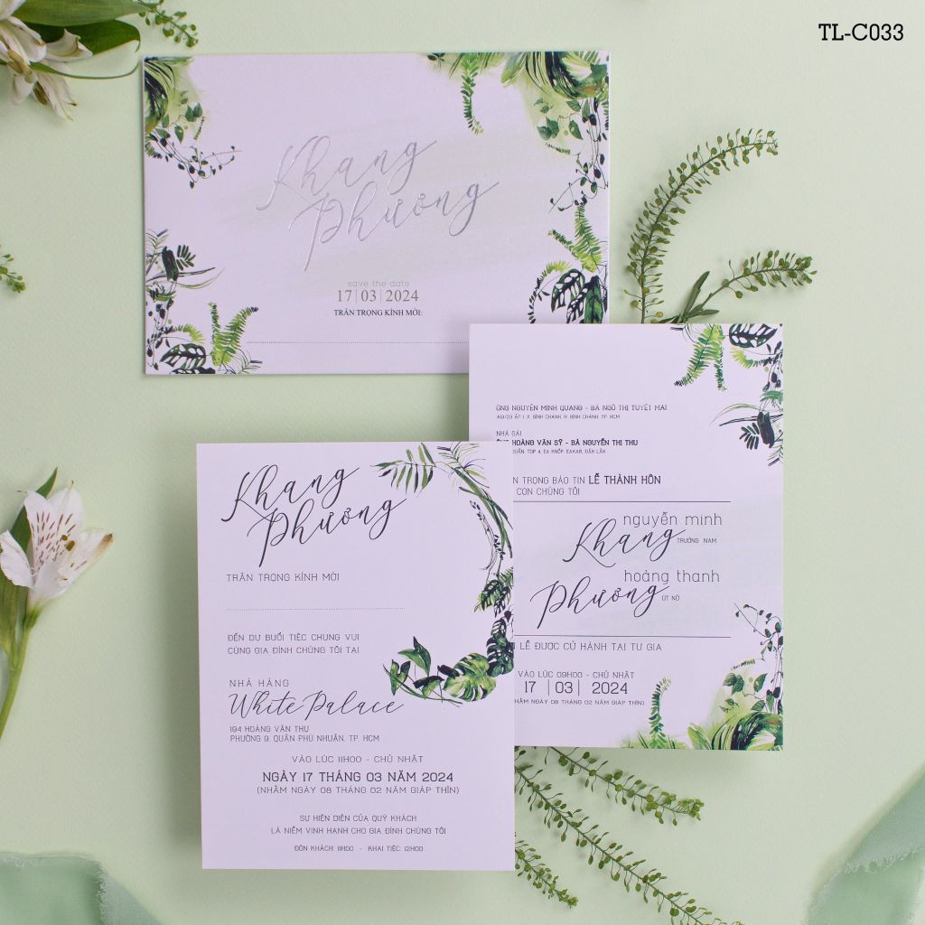 Thiệp Cưới Tropical Garden Khởi Đầu Xanh Cho Chuyện Tình Lãng Mạn - TL-C033