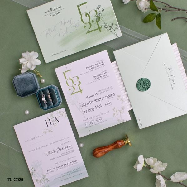 Thiệp Cưới  Sage Breeze - TL-C029